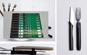 Smart knife and fork PCB assembly